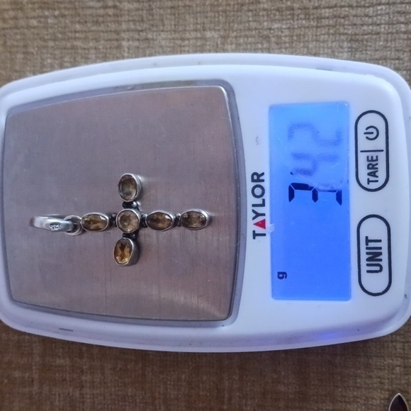 Sterling Silver Garnet and Sterling Silver Citrine Cross Pendants Set of 2 - Picture 13 of 13